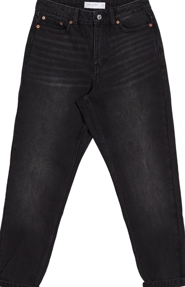 Topshop Avril Girlfriend Mom Jean Washed Black - Picture 1 of 4